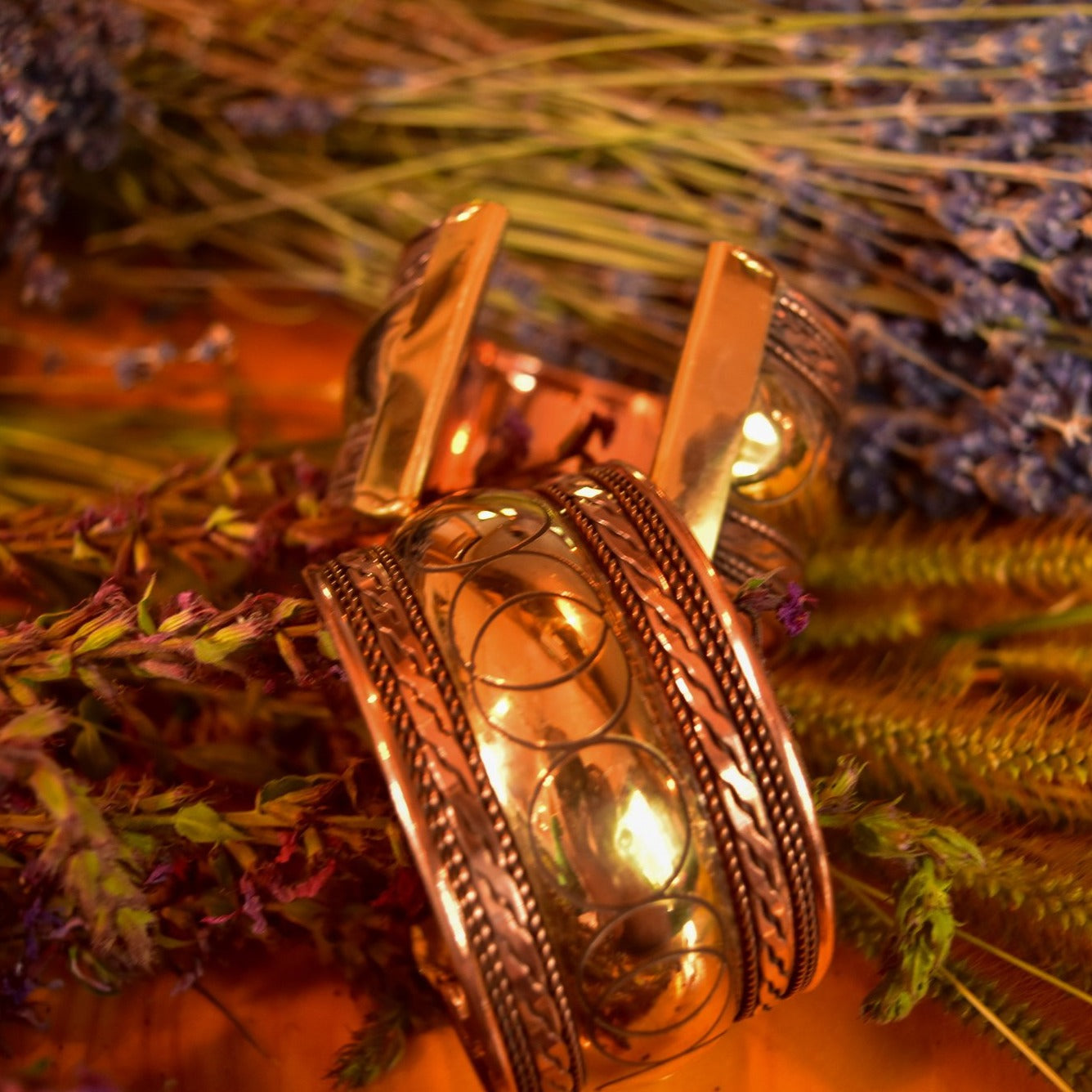 Copper + Brass Moon Phase Goddess Cuff