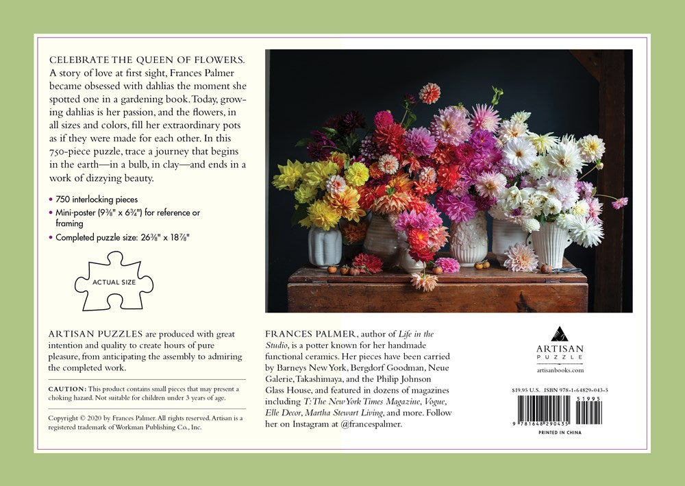 Dahlias by Frances Palmer : 750-Piece Puzzle